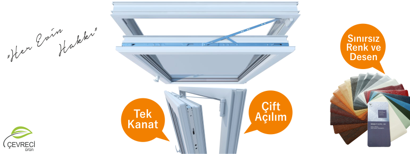 Çift Açılım PVC Pencereler